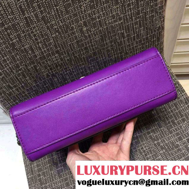 Gucci Padlock Embroidered Tiger Shoulder Bag Purple 2016