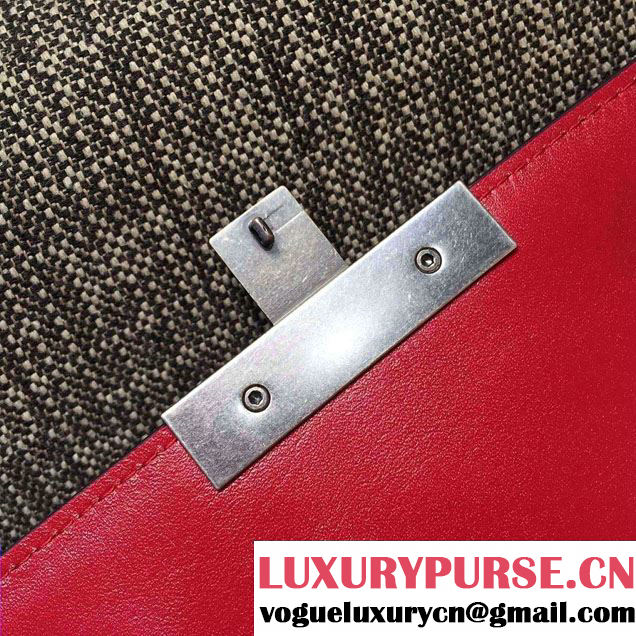 Gucci Padlock Embroidered Tiger Shoulder Bag Red 2016