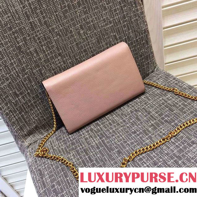 Gucci GG Marmont Leather Mini Chain Bag 401232 Pink 2016