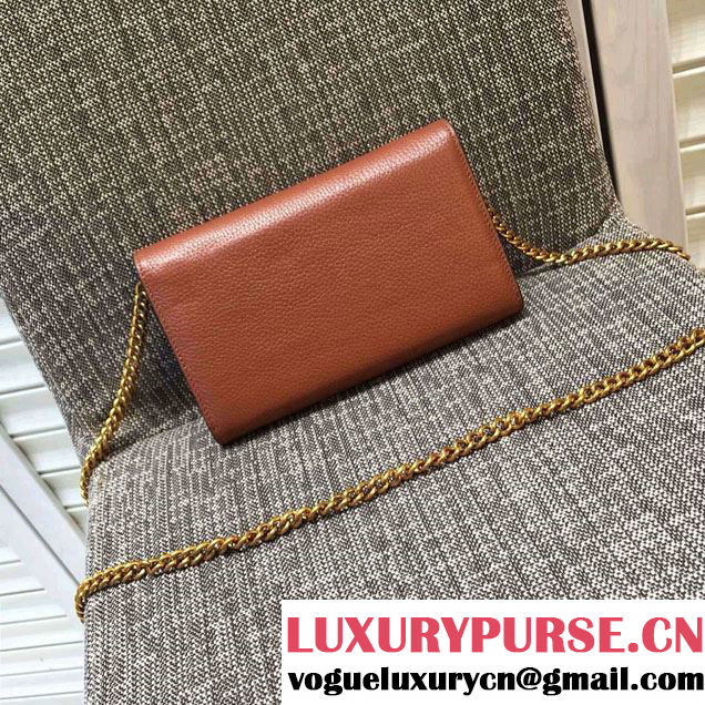 Gucci GG Marmont Leather Mini Chain Bag 401232 Brown 2016