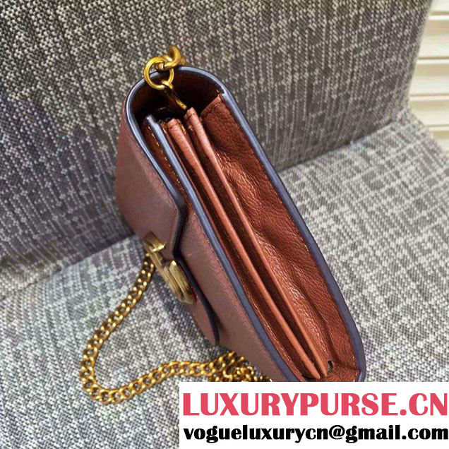 Gucci GG Marmont Leather Mini Chain Bag 401232 Brown 2016
