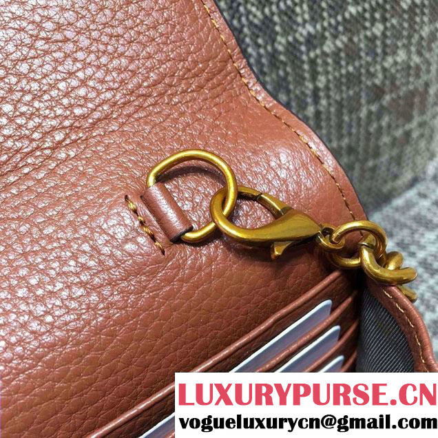 Gucci GG Marmont Leather Mini Chain Bag 401232 Brown 2016