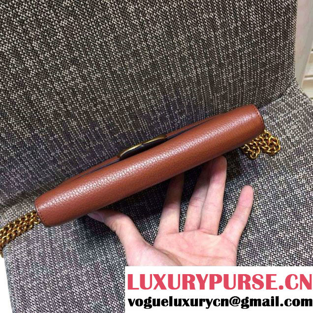 Gucci GG Marmont Leather Mini Chain Bag 401232 Brown 2016