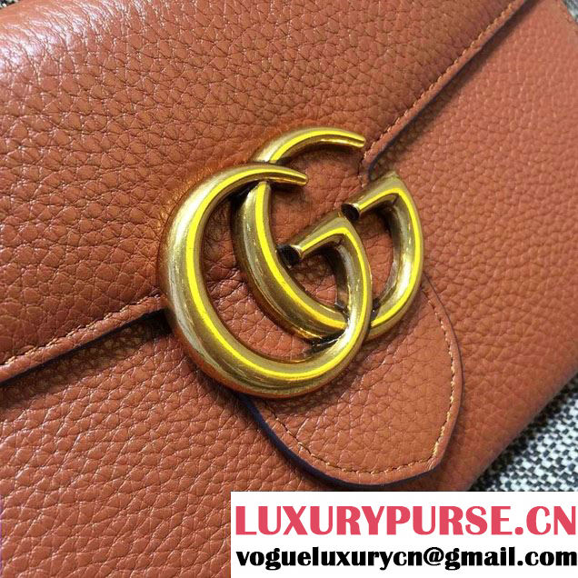 Gucci GG Marmont Leather Mini Chain Bag 401232 Brown 2016