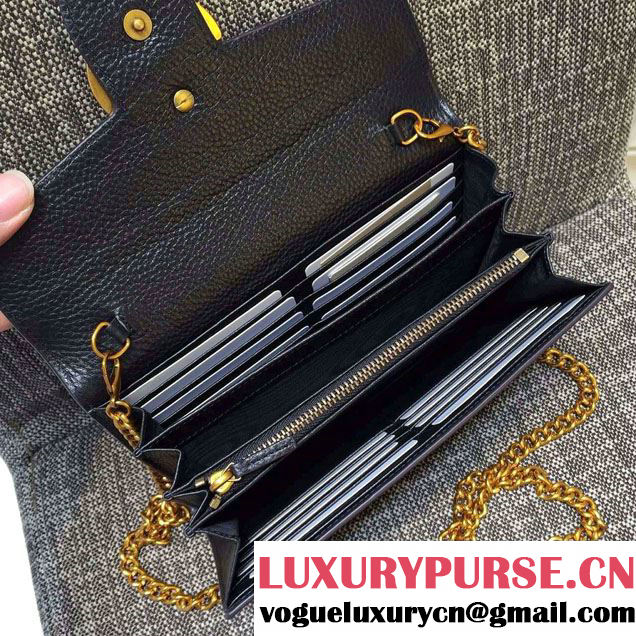 Gucci GG Marmont Leather Mini Chain Bag 401232 Black 2016