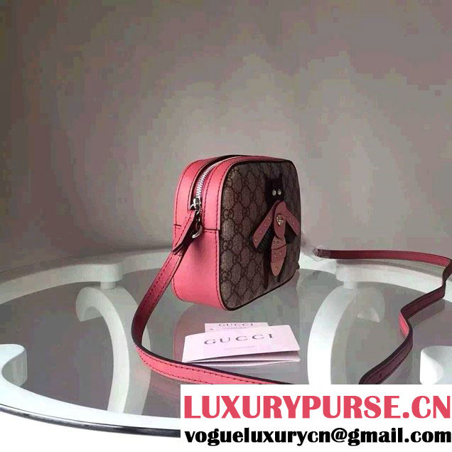 Gucci Bee Camera Shoulder bag 412008 Pink 2016