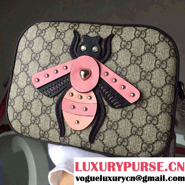 Gucci Bee Camera Shoulder bag 412008 Pink 2016