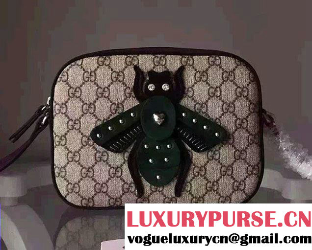 Gucci Bee Camera Shoulder bag 412008 Green 2016