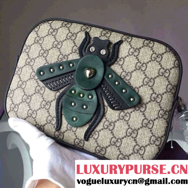 Gucci Bee Camera Shoulder bag 412008 Green 2016
