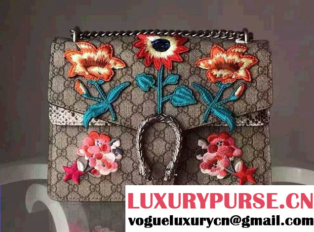 Gucci Dionysus GG Supreme Sunflower Embroidered Shoulder Bag 400235 2016