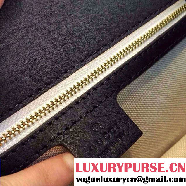 Gucci Logo Printed Leather Chain Shoulder Bag 409381 Black 2016