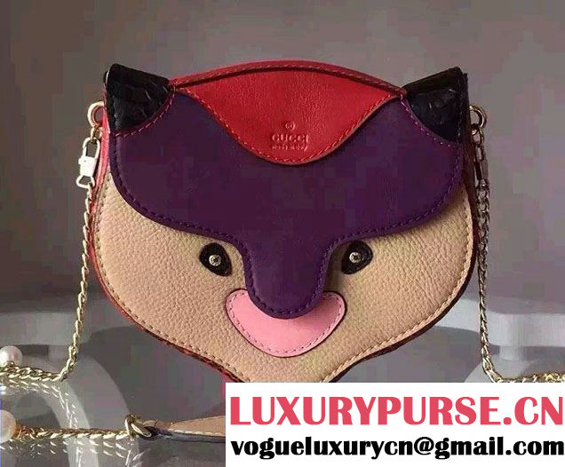 Gucci Cat Mask Plexiglass Clutch Bag 408532 Purple 2016