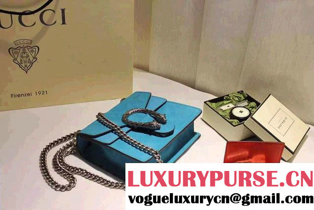 Gucci Mini Dionysus Suede Shoulder Bag 421970 Turquoise 2016