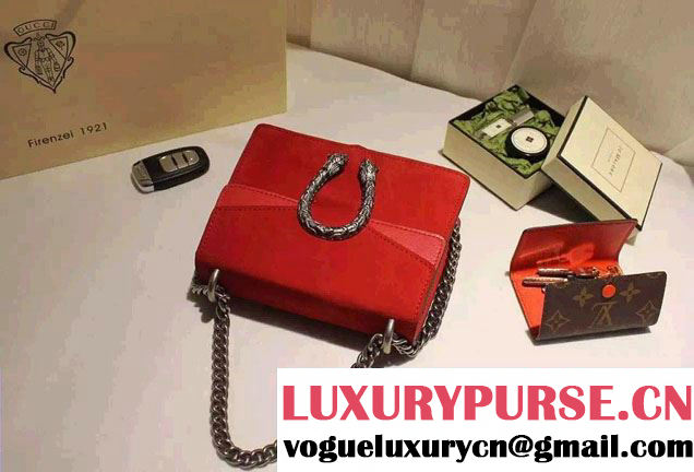 Gucci Mini Dionysus Suede Shoulder Bag 421970 Red 2016