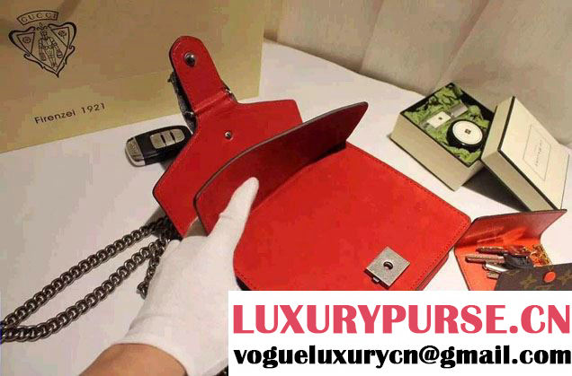 Gucci Mini Dionysus Suede Shoulder Bag 421970 Red 2016