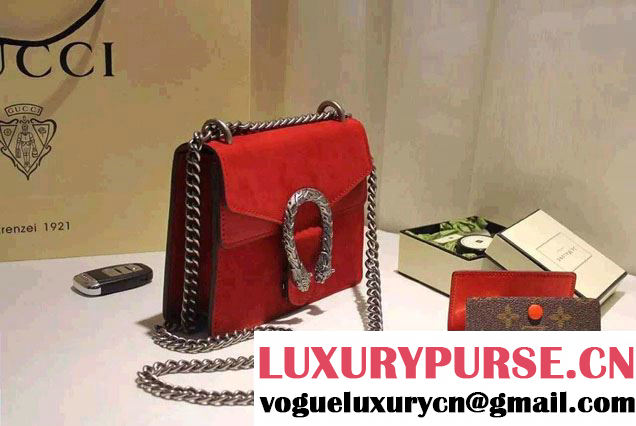 Gucci Mini Dionysus Suede Shoulder Bag 421970 Red 2016