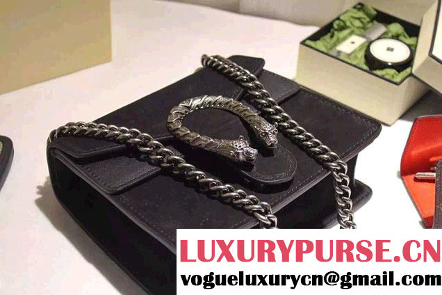 Gucci Mini Dionysus Suede Shoulder Bag 421970 Black 2016