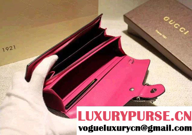Gucci Dionysus GG Red Blooms Supreme Chain Shoulder Wallet 404141 2016