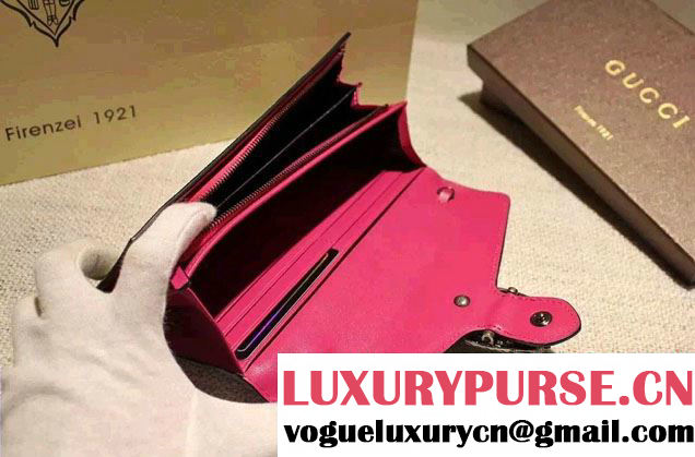Gucci Dionysus GG Green/Fushia Blooms Supreme Chain Shoulder Wallet 404141 2016