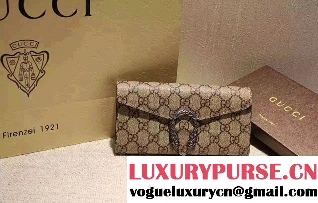 Gucci Dionysus GG Supreme Chain Shoulder Wallet 404141 Red 2016