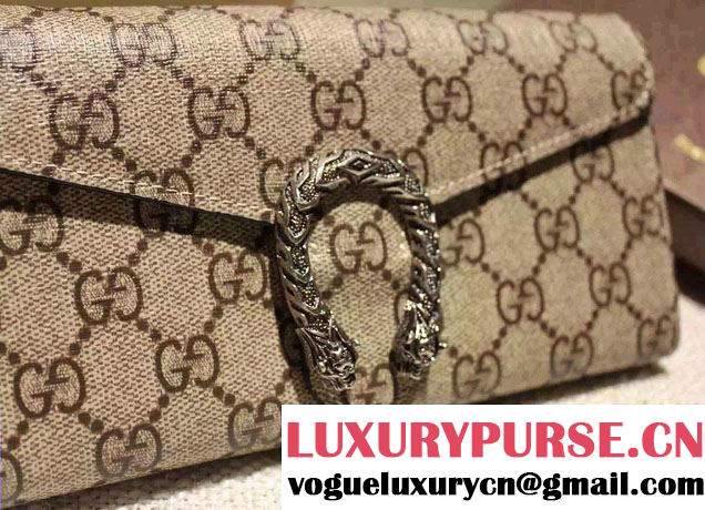 Gucci Dionysus GG Supreme Chain Shoulder Wallet 404141 Red 2016