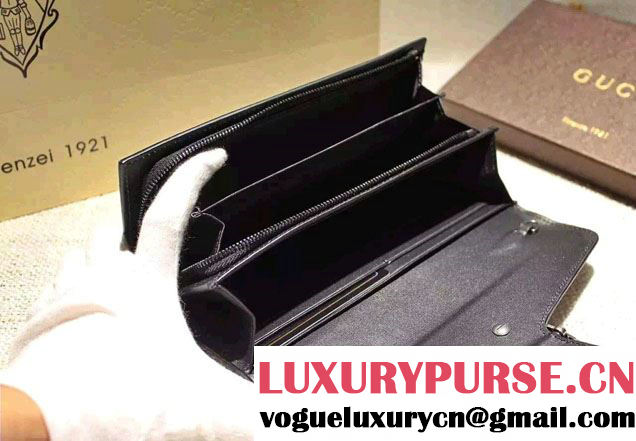 Gucci Dionysus GG Supreme Chain Shoulder Wallet 404141 Black 2016