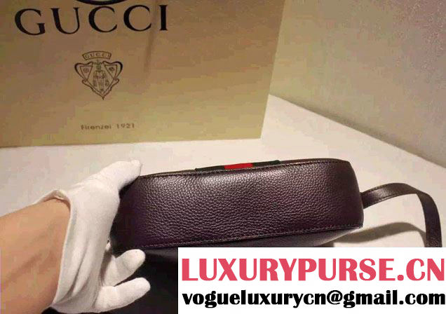 Gucci Golden Bee Embroidery Leather Shoulder Bag 412008 Black 2016