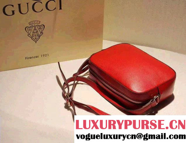 Gucci Golden Bee Embroidery Leather Shoulder Bag 412008 Red 2016