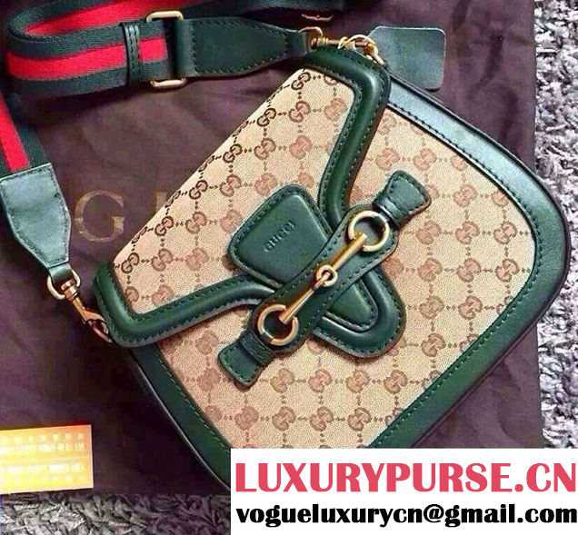 Gucci Lady Web GG Canvas Shoulder Bag 383848 Green 2016