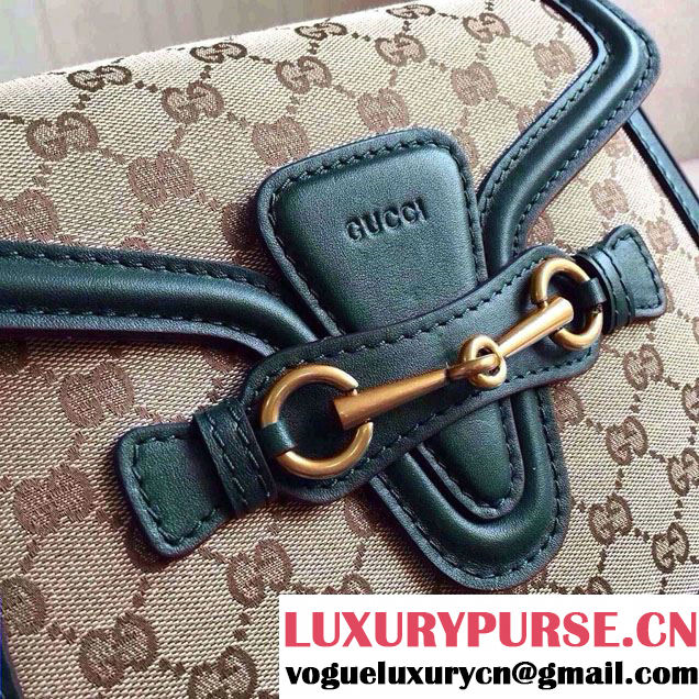 Gucci Lady Web GG Canvas Shoulder Bag 383848 Green 2016