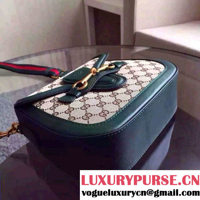 Gucci Lady Web GG Canvas Shoulder Bag 383848 Green 2016