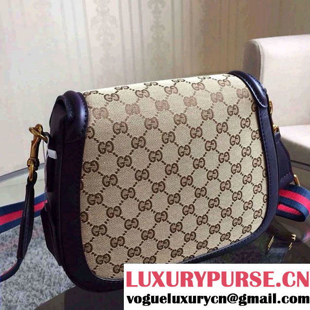 Gucci Lady Web GG Canvas Shoulder Bag 383848 Blue 2016