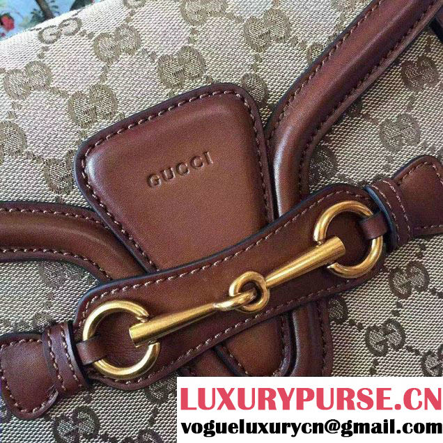 Gucci Lady Web GG Canvas Shoulder Bag 383848 Brown 2016