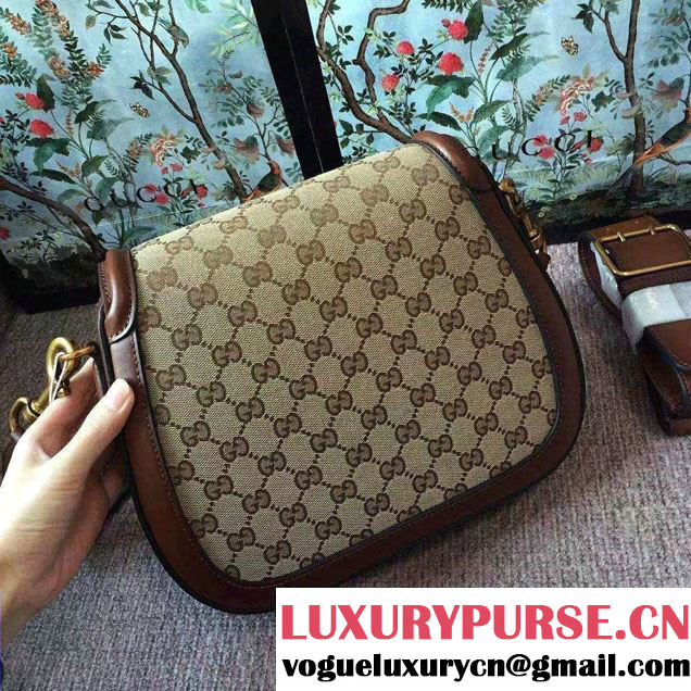 Gucci Lady Web GG Canvas Shoulder Bag 383848 Brown 2016