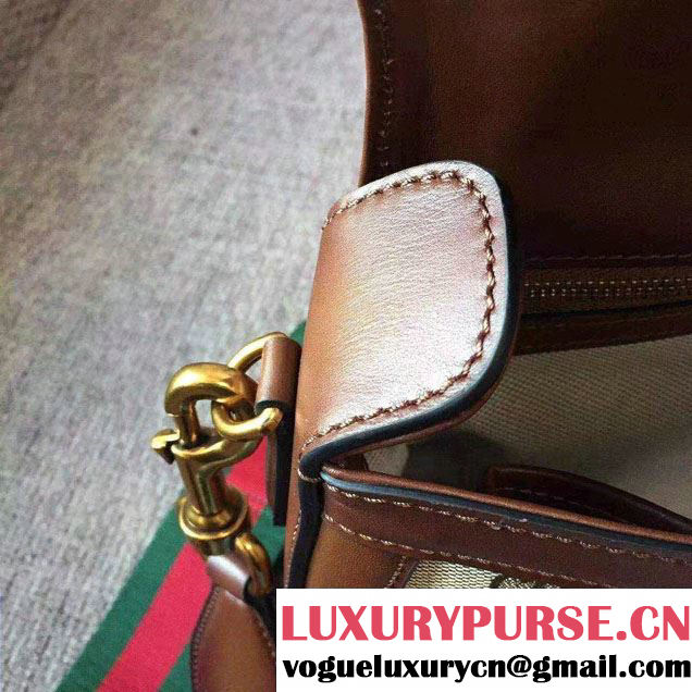 Gucci Lady Web GG Canvas Shoulder Bag 383848 Brown 2016