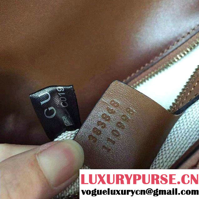 Gucci Lady Web GG Canvas Shoulder Bag 383848 Brown 2016