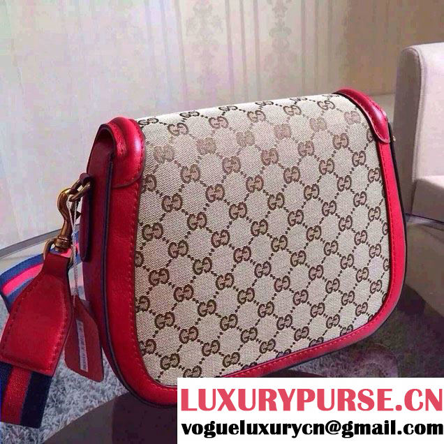 Gucci Lady Web GG Canvas Shoulder Bag 383848 Red 2016