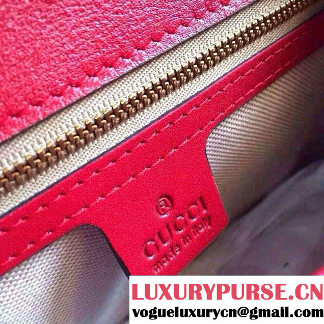 Gucci Lady Web GG Canvas Shoulder Bag 383848 Red 2016