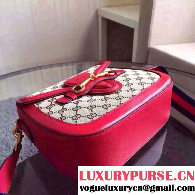 Gucci Lady Web GG Canvas Shoulder Bag 383848 Red 2016