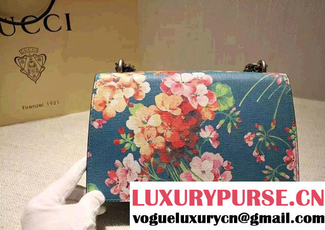 Gucci Dionysus Blooms Print Leather Shoulder Bag 400249 Blue 2016