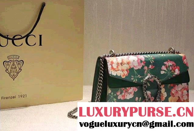 Gucci Dionysus Blooms Print Leather Shoulder Bag 400249 Green 2016