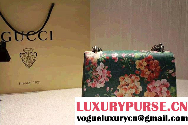 Gucci Dionysus Blooms Print Leather Shoulder Bag 400249 Green 2016
