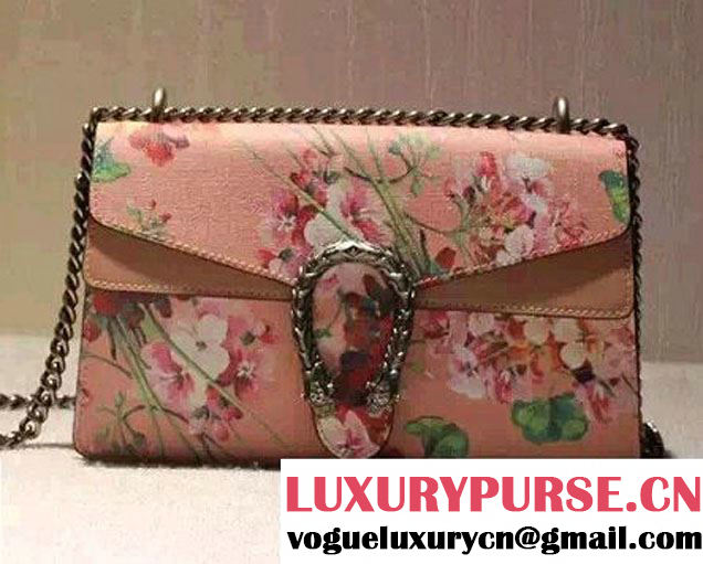 Gucci Dionysus Blooms Print Leather Shoulder Bag 400249 Pink 2016