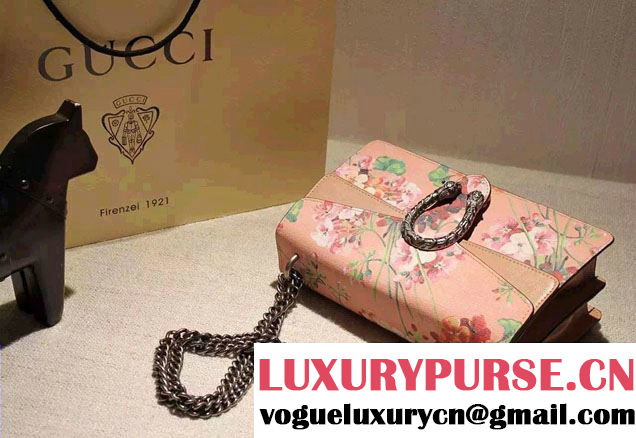 Gucci Dionysus Blooms Print Leather Shoulder Bag 400249 Pink 2016