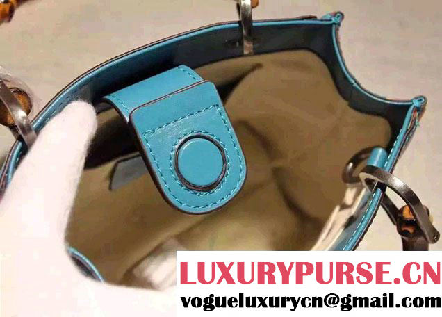 Gucci Bamboo Blooms Print Mini Shoulder Bag 368823 Blue 2016