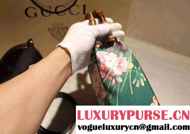 Gucci Bamboo Blooms Print Mini Shoulder Bag 368823 Green 2016