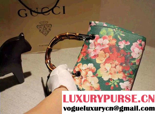 Gucci Bamboo Blooms Print Mini Shoulder Bag 368823 Green 2016