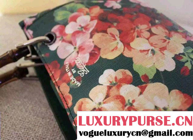 Gucci Bamboo Blooms Print Mini Shoulder Bag 368823 Green 2016