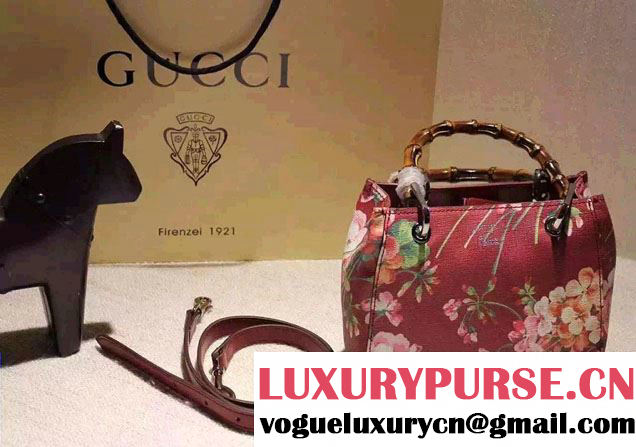 Gucci Bamboo Blooms Print Mini Shoulder Bag 368823 Red 2016