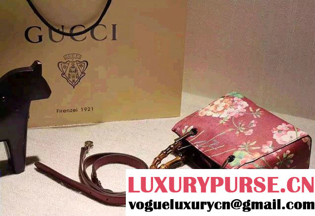 Gucci Bamboo Blooms Print Mini Shoulder Bag 368823 Red 2016